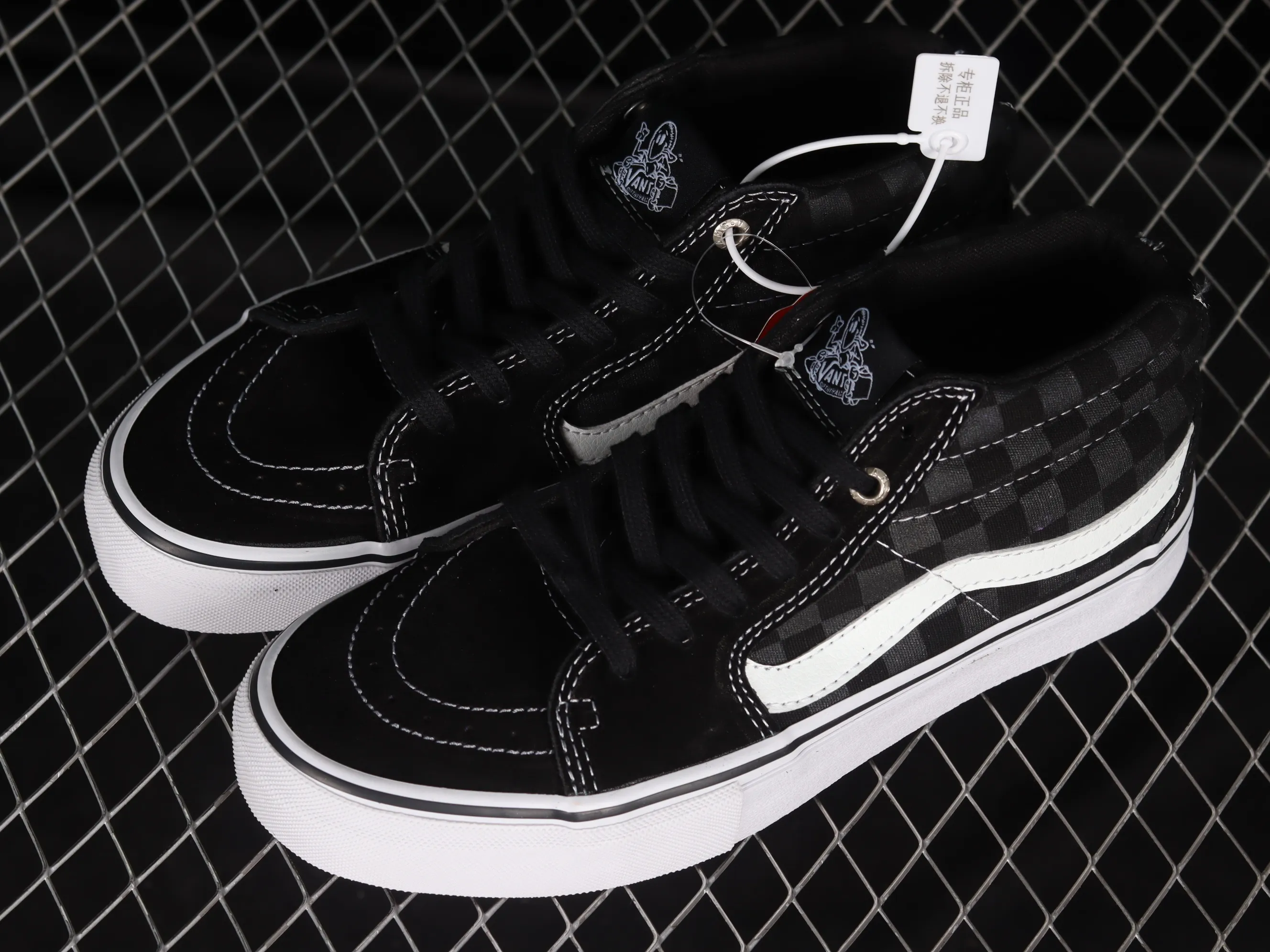 All categories Vans Vans series Vans Mid Vans China Vans SK8-Mid Vans black checkerboard Chinese casual sneakers VN0A347UFGD